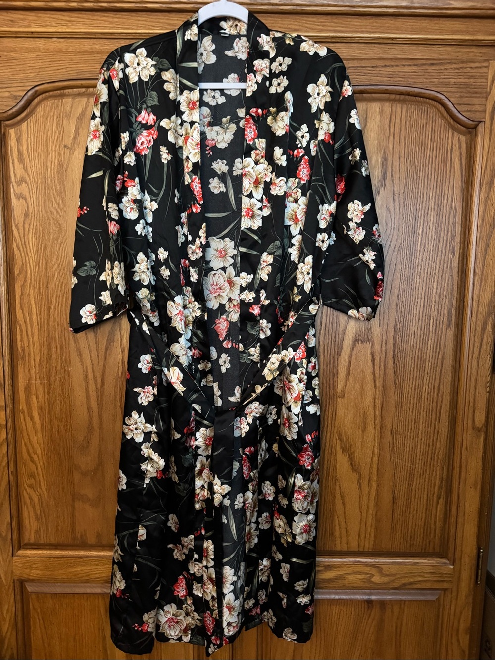 Floral Black Robe